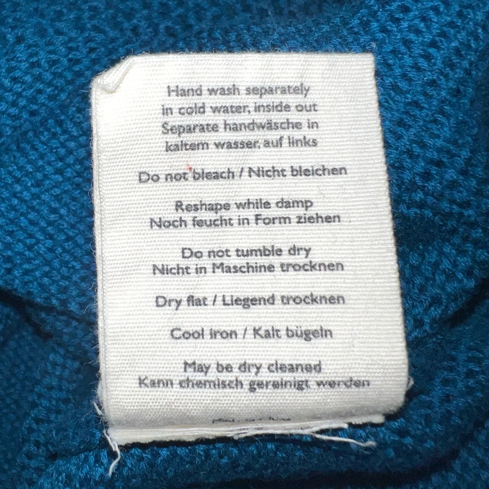 POETRY Crochet Stitch Sleeveless Sweater Boxy Teal Cotton Sz 10 - Picture 13 of 14